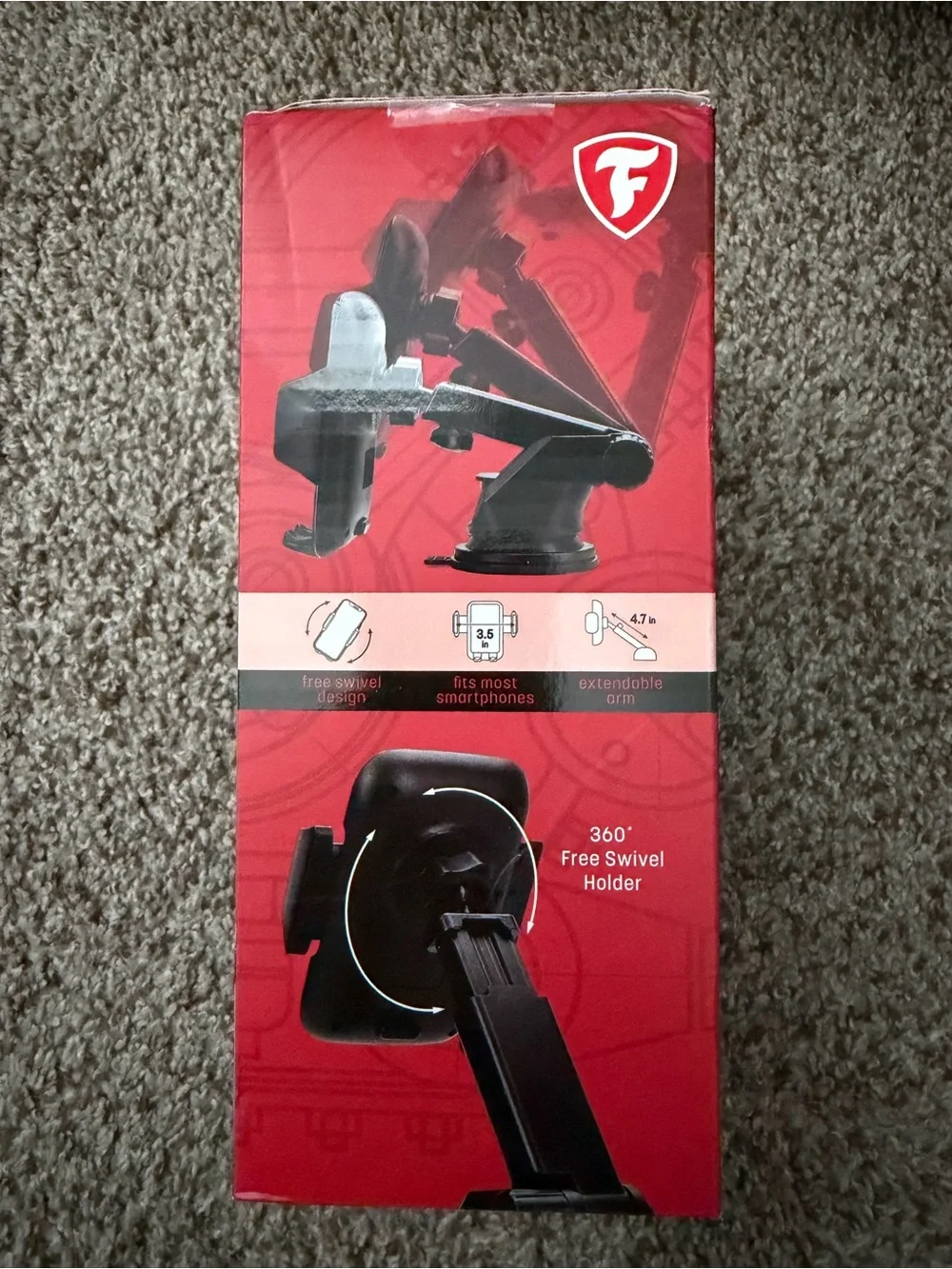 Firestone Black Dashboard & Windshield Phone Mount - Extendable Arm